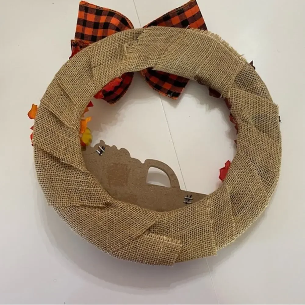Handcrafted Burlap Fall Wreath Truck Welcome Decor